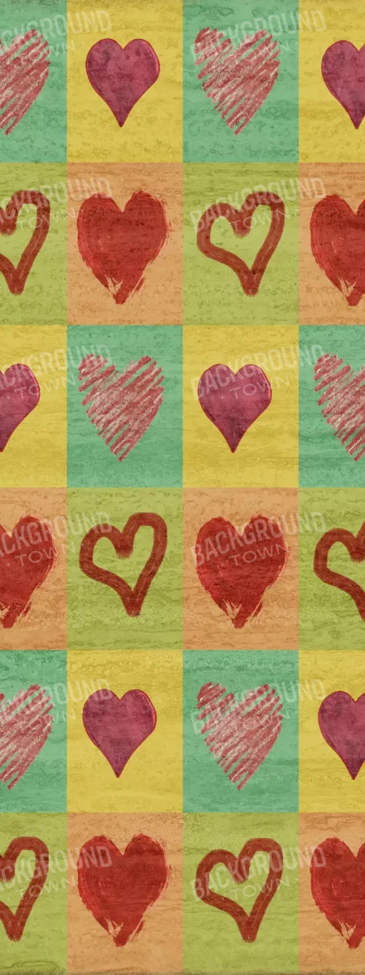 Hearts 8X20 Ultracloth ( 96 X 240 Inch ) Backdrop