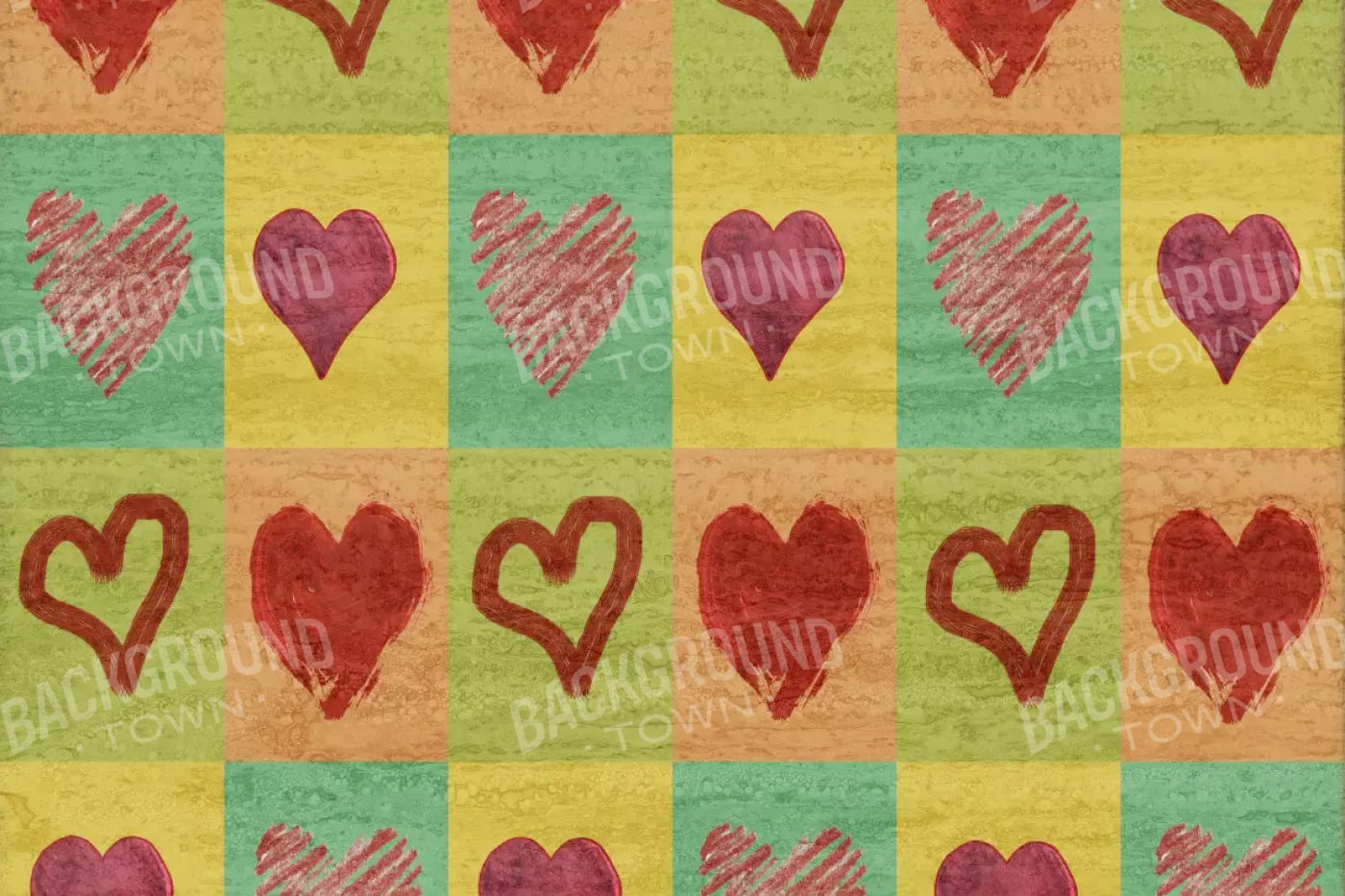 Hearts 8X5 Ultracloth ( 96 X 60 Inch ) Backdrop