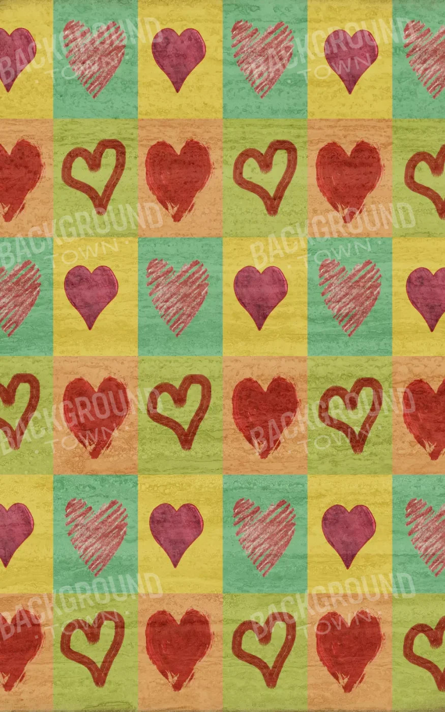 Hearts 9X14 Ultracloth ( 108 X 168 Inch ) Backdrop