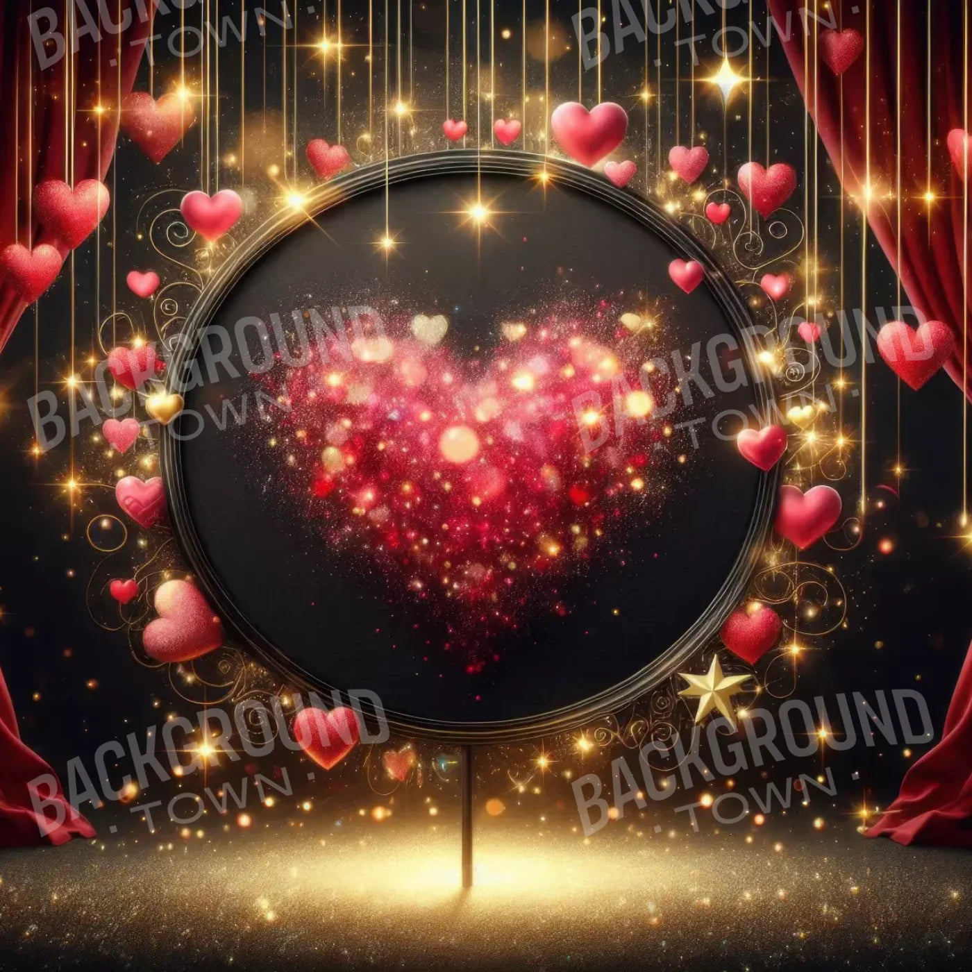 Hearts Everywhere 10’X10’ Ultracloth (120 X Inch) Backdrop