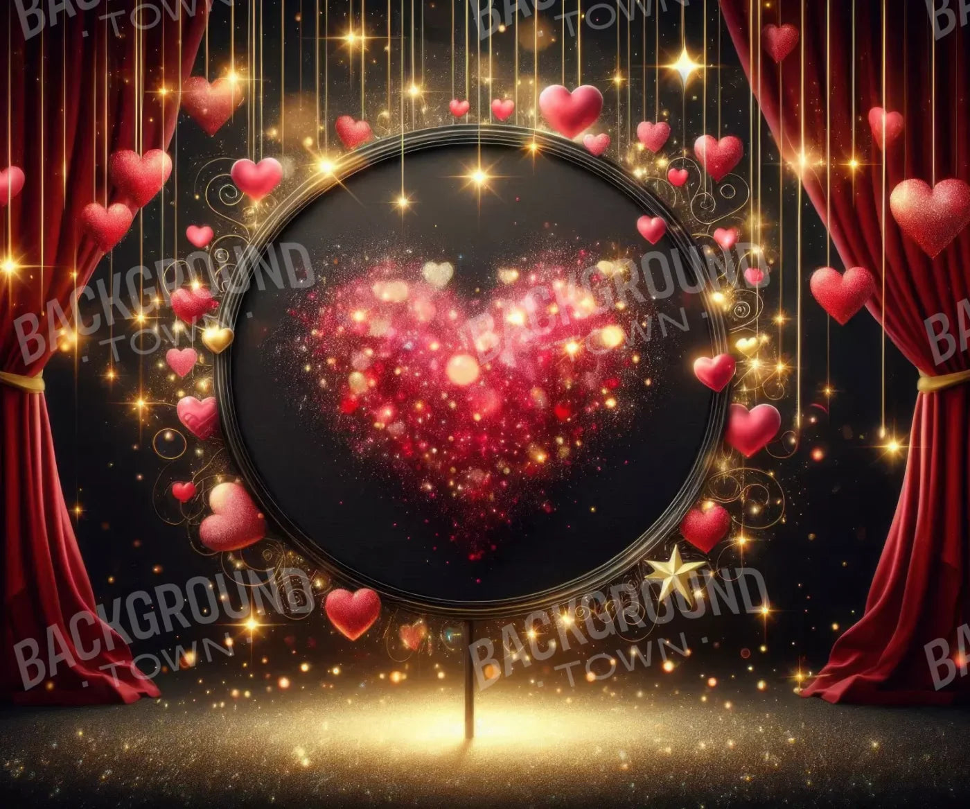 Hearts Everywhere 12’X10’ Ultracloth (144 X 120 Inch) Backdrop