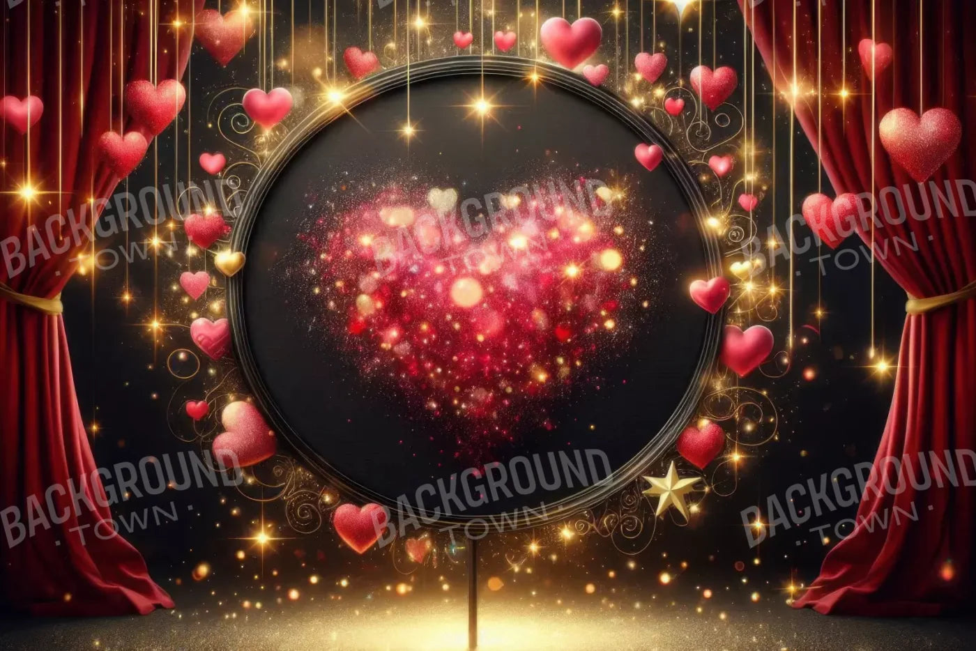 Hearts Everywhere 12’X8’ Ultracloth (144 X 96 Inch) Backdrop