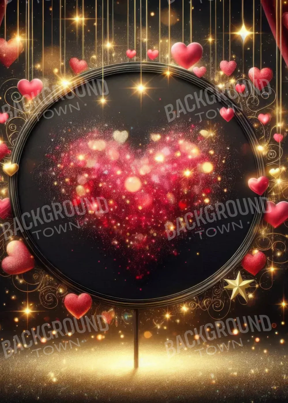 Hearts Everywhere 5’X7’ Ultracloth (60 X 84 Inch) Backdrop