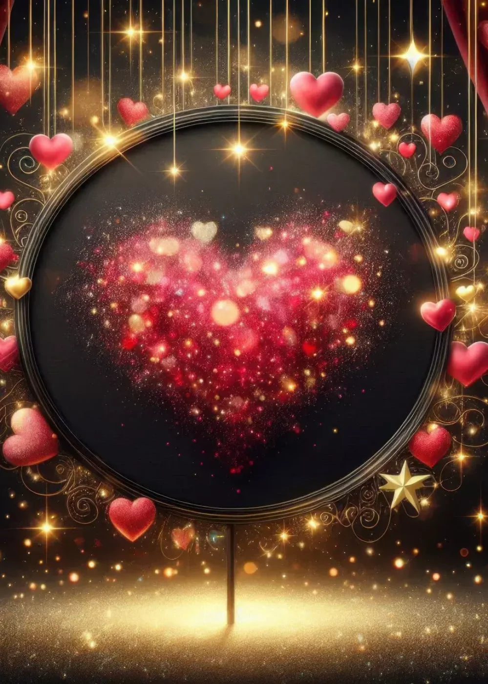 Hearts Everywhere 5’X7’ Ultracloth (60 X 84 Inch) Backdrop