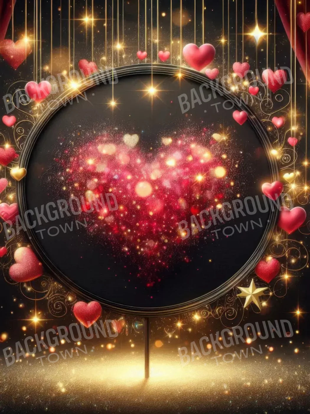 Hearts Everywhere 6’X8’ Fleece (72 X 96 Inch) Backdrop