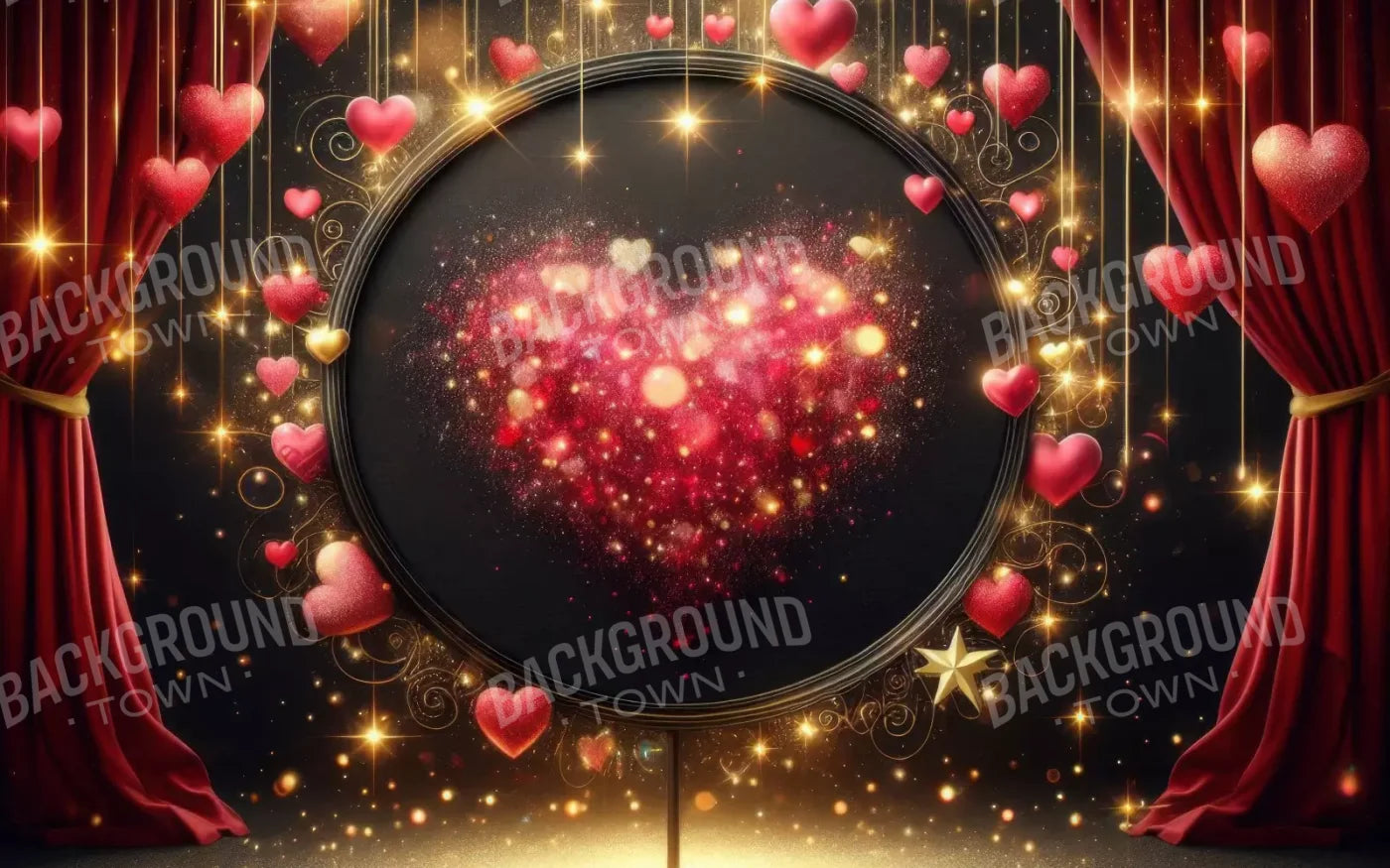 Hearts Everywhere 8’X5’ Ultracloth (96 X 60 Inch) Backdrop