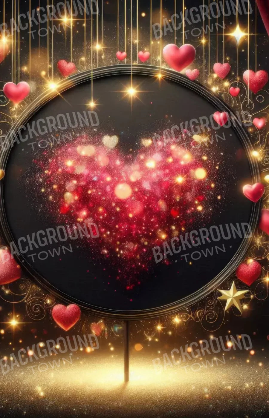 Hearts Everywhere 9’X14’ Ultracloth (108 X 168 Inch) Backdrop