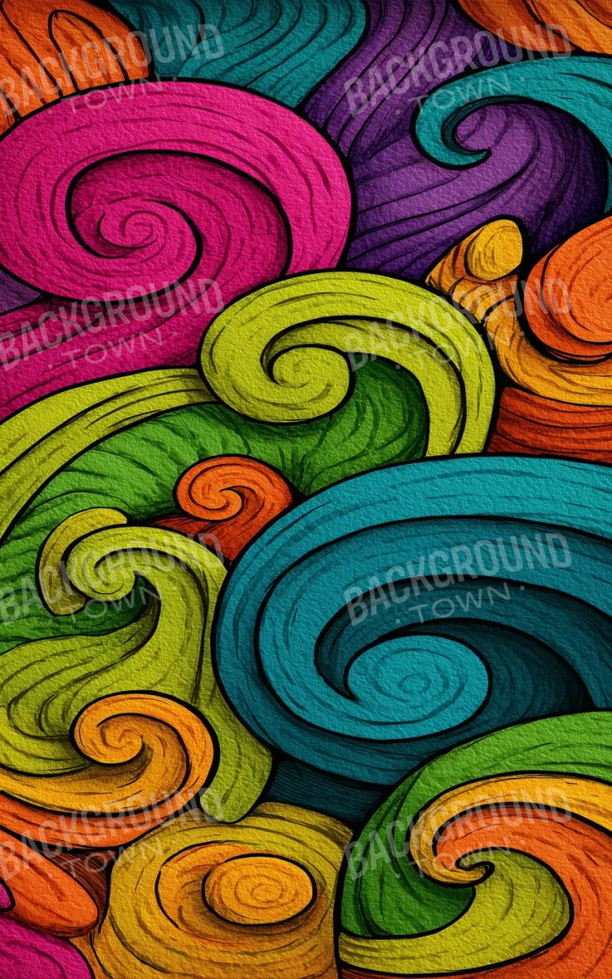 Highlighter Swirls 5’x8’ UltraCloth (60 x 96 inch) Backdrop