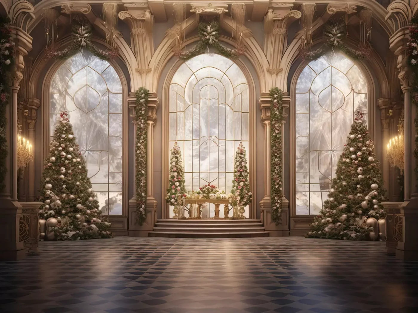 Holiday Ballroom 6’8X5’ Fleece (80 X 60 Inch) Backdrop