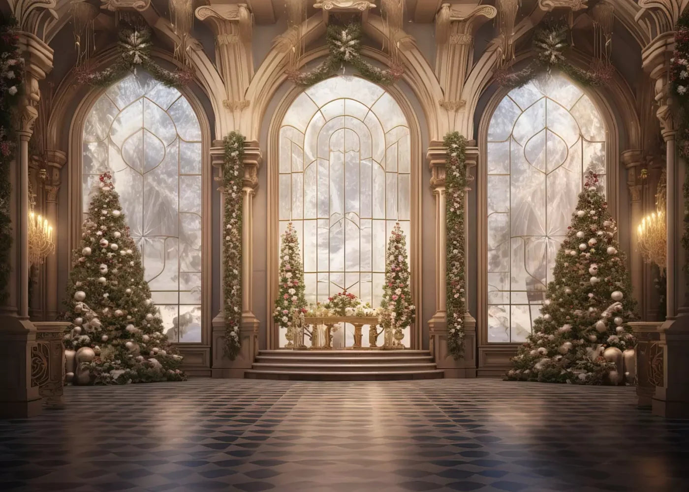 Holiday Ballroom 7’X5’ Ultracloth (84 X 60 Inch) Backdrop