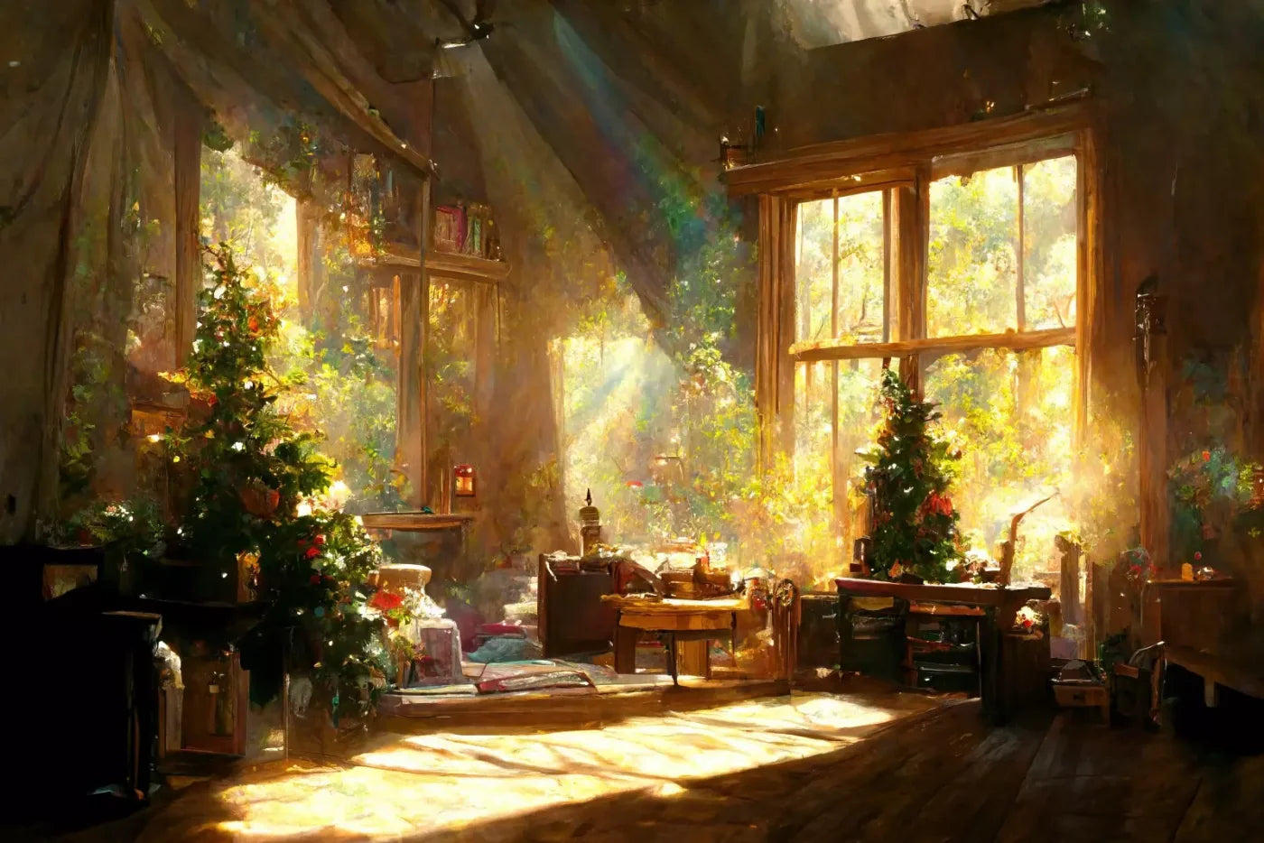 Holiday Cabin Interior 12’X8’ Ultracloth (144 X 96 Inch) Backdrop