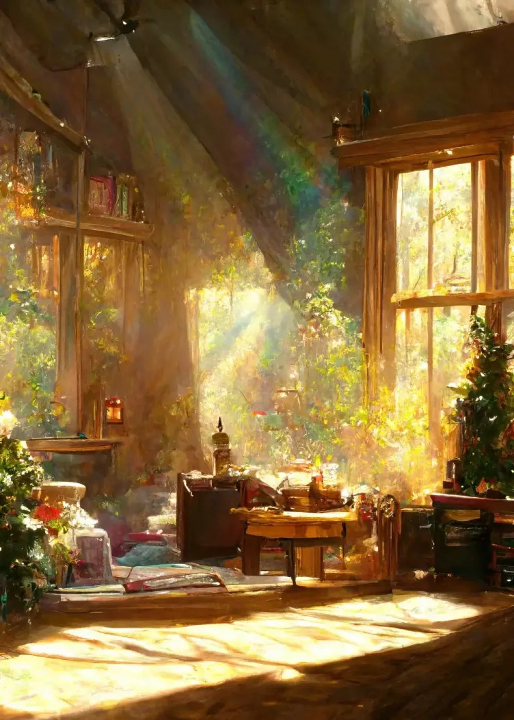 Holiday Cabin Interior 5’X7’ Ultracloth (60 X 84 Inch) Backdrop