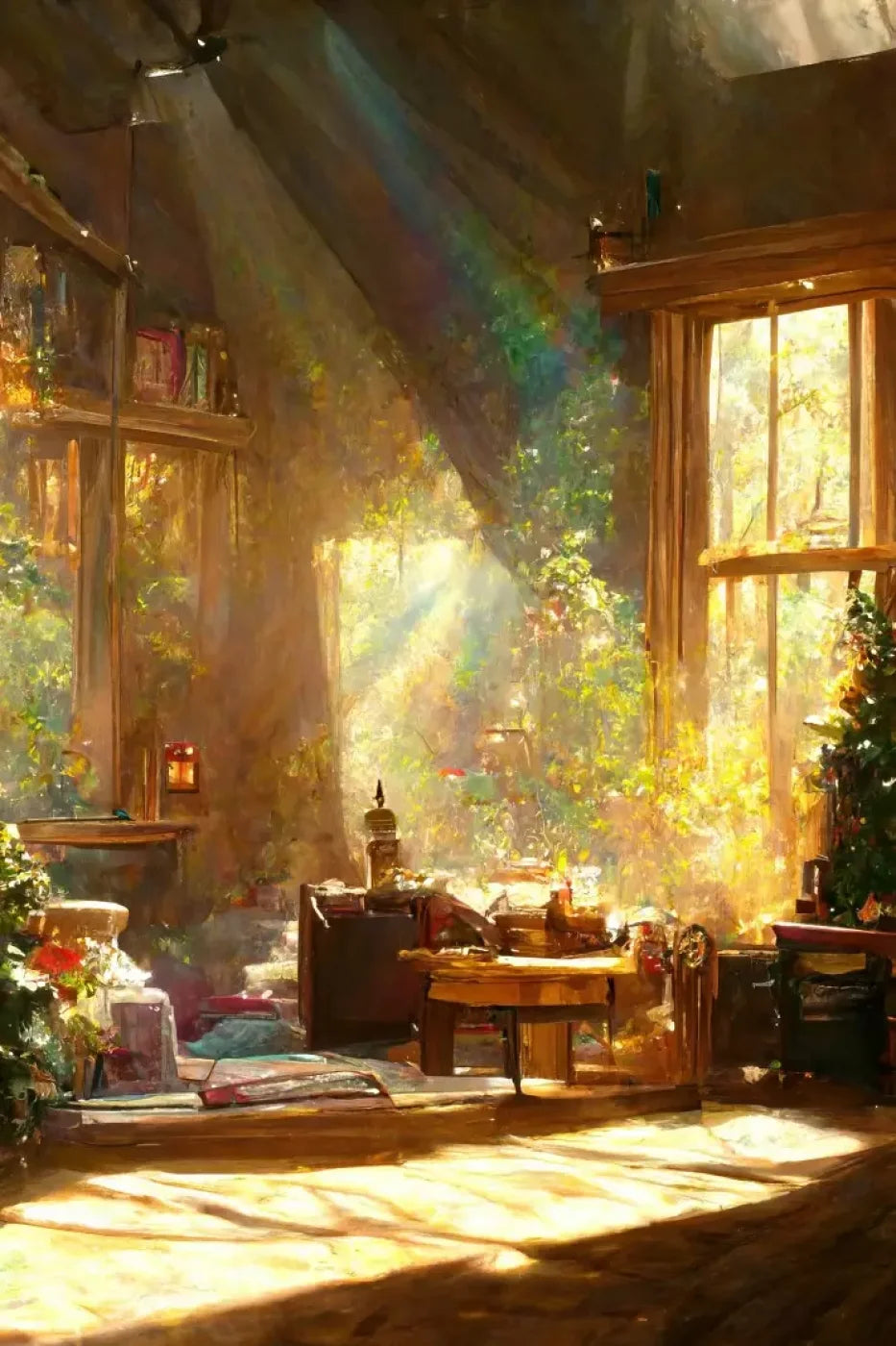Holiday Cabin Interior 8’X12’ Ultracloth (96 X 144 Inch) Backdrop