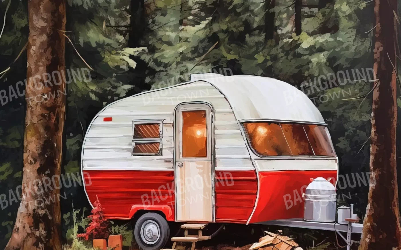 Holiday Camper In Forest Ii 16’X10’ Ultracloth (192 X 120 Inch) Backdrop