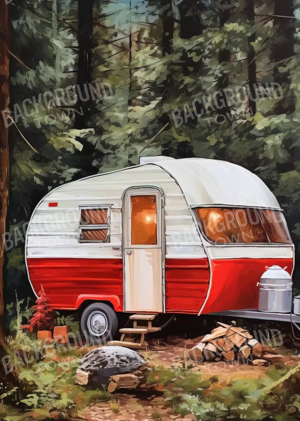 Holiday Camper In Forest Ii 5’X7’ Ultracloth (60 X 84 Inch) Backdrop