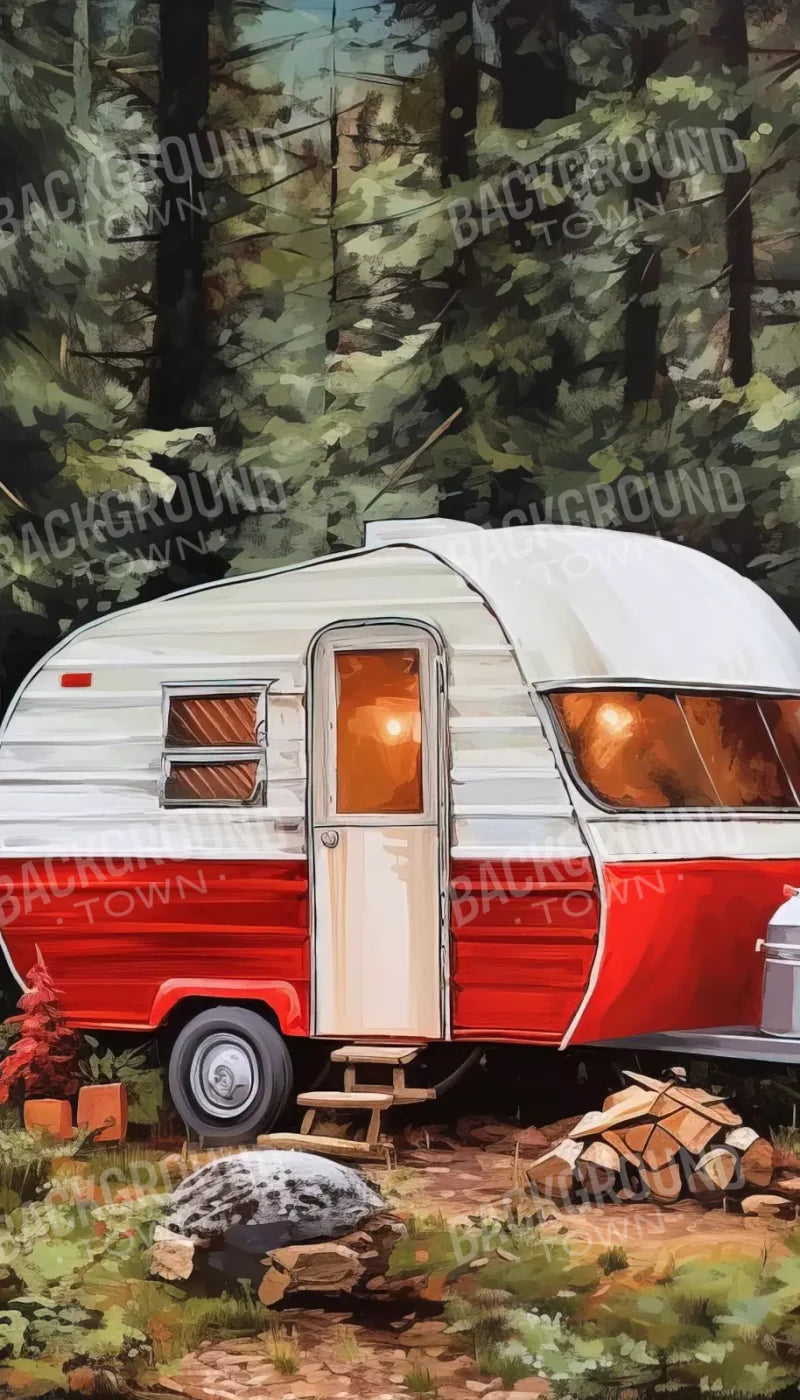 Holiday Camper In Forest Ii 8’X14’ Ultracloth (96 X 168 Inch) Backdrop