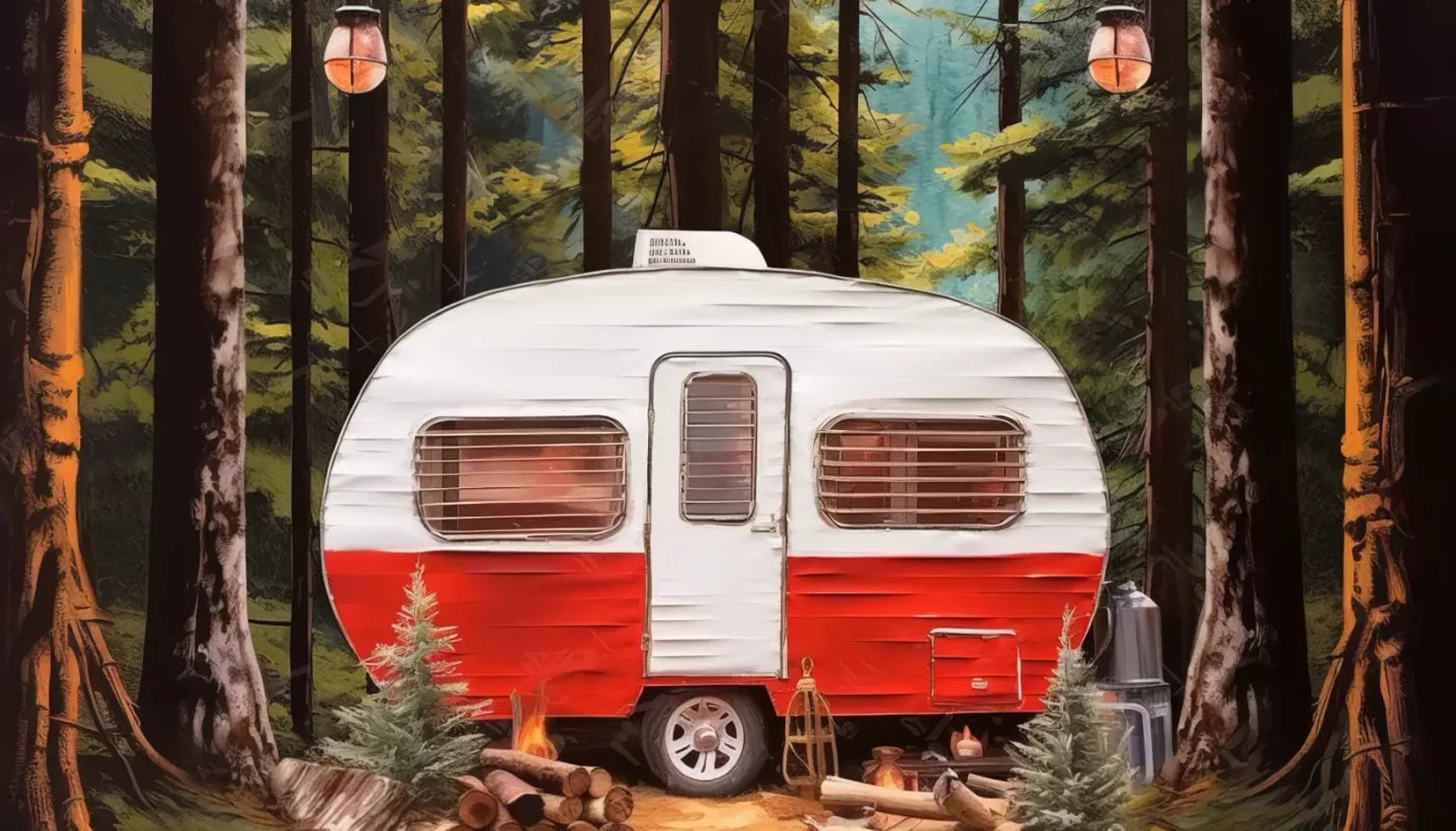 Holiday Camper In Forest Iii 14’X8’ Ultracloth (168 X 96 Inch) Backdrop