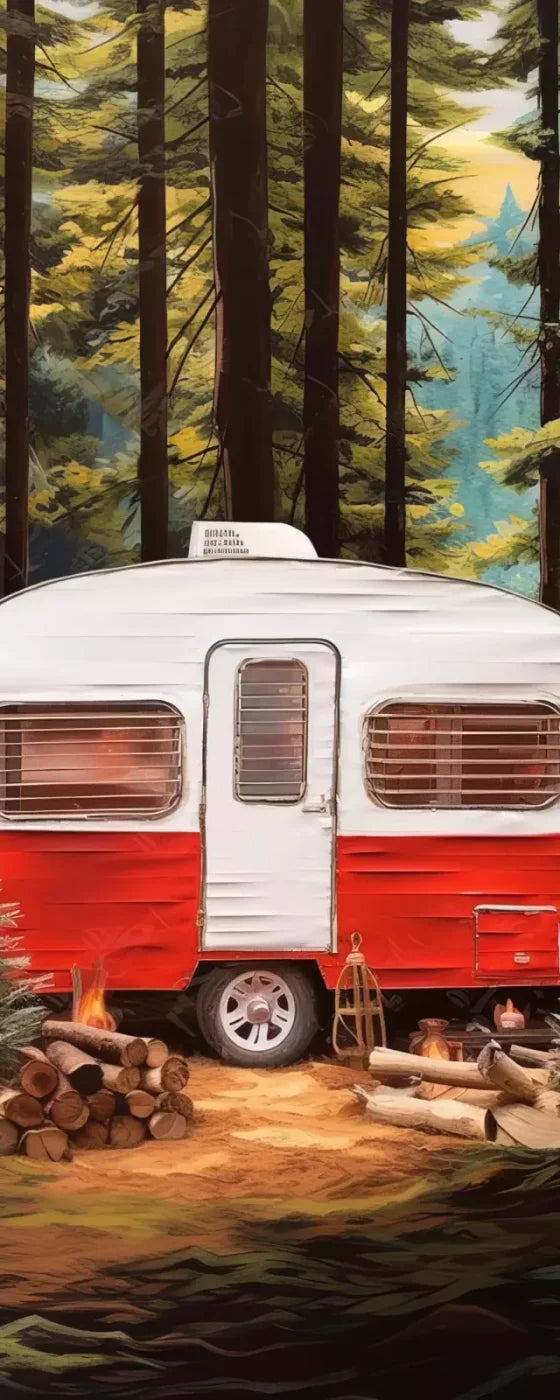 Holiday Camper In Forest Iii 8’X20’ Ultracloth (96 X 240 Inch) Backdrop