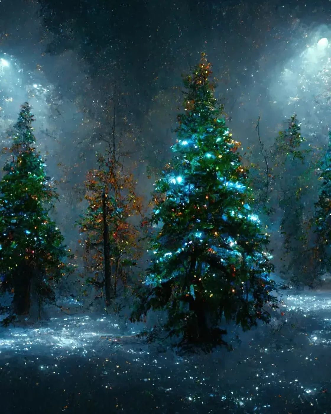 Holiday Forest 8’X10’ Fleece (96 X 120 Inch) Backdrop