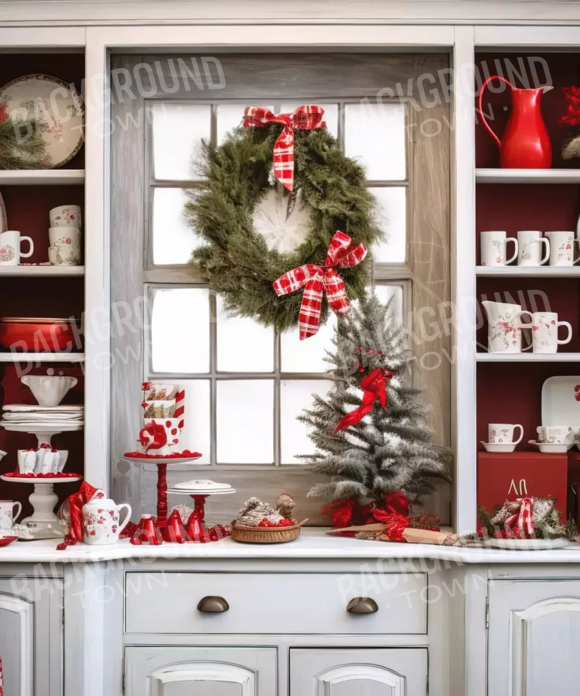 White , Red Backdrop for Photography