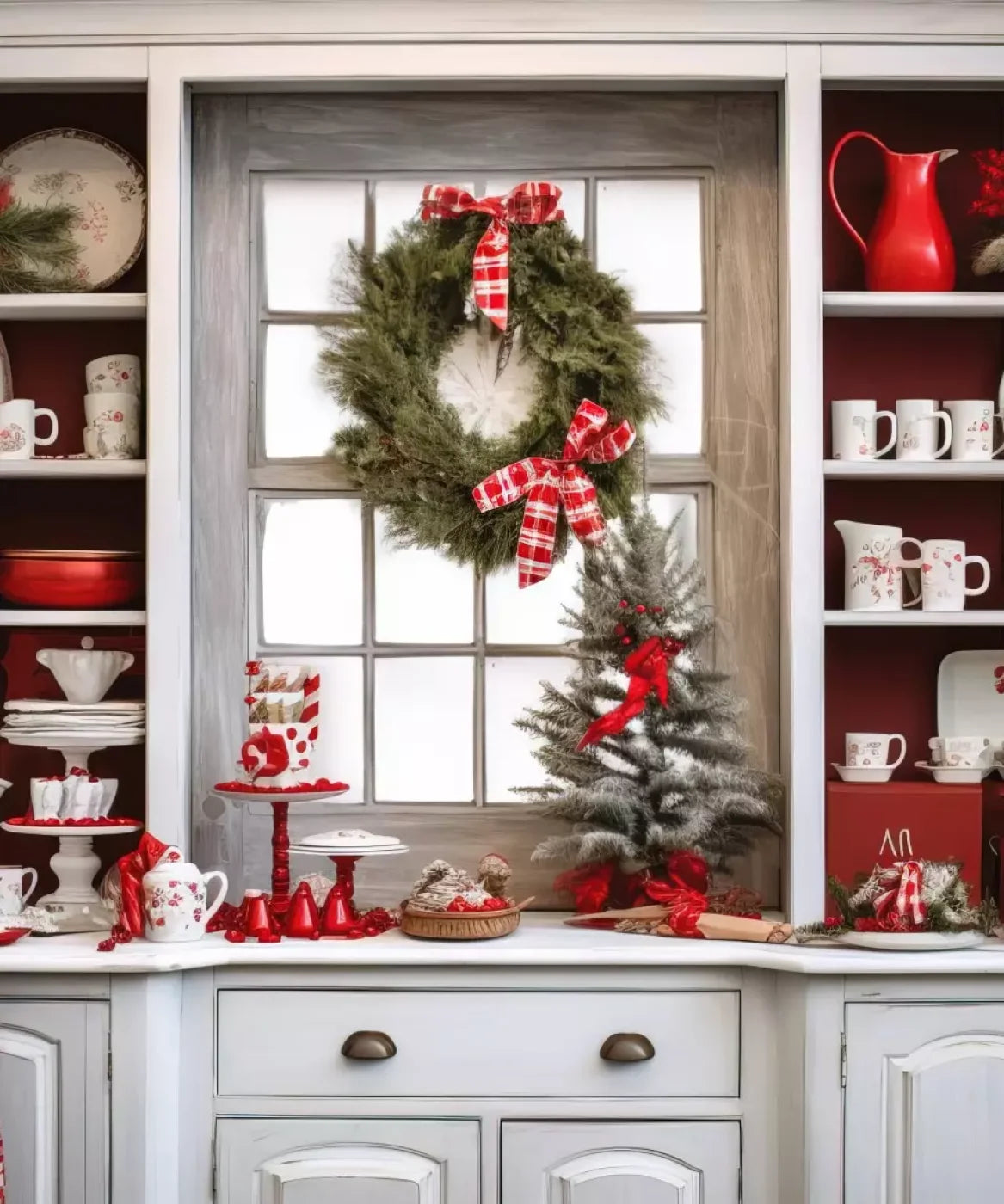 White , Red Backdrop for Photography