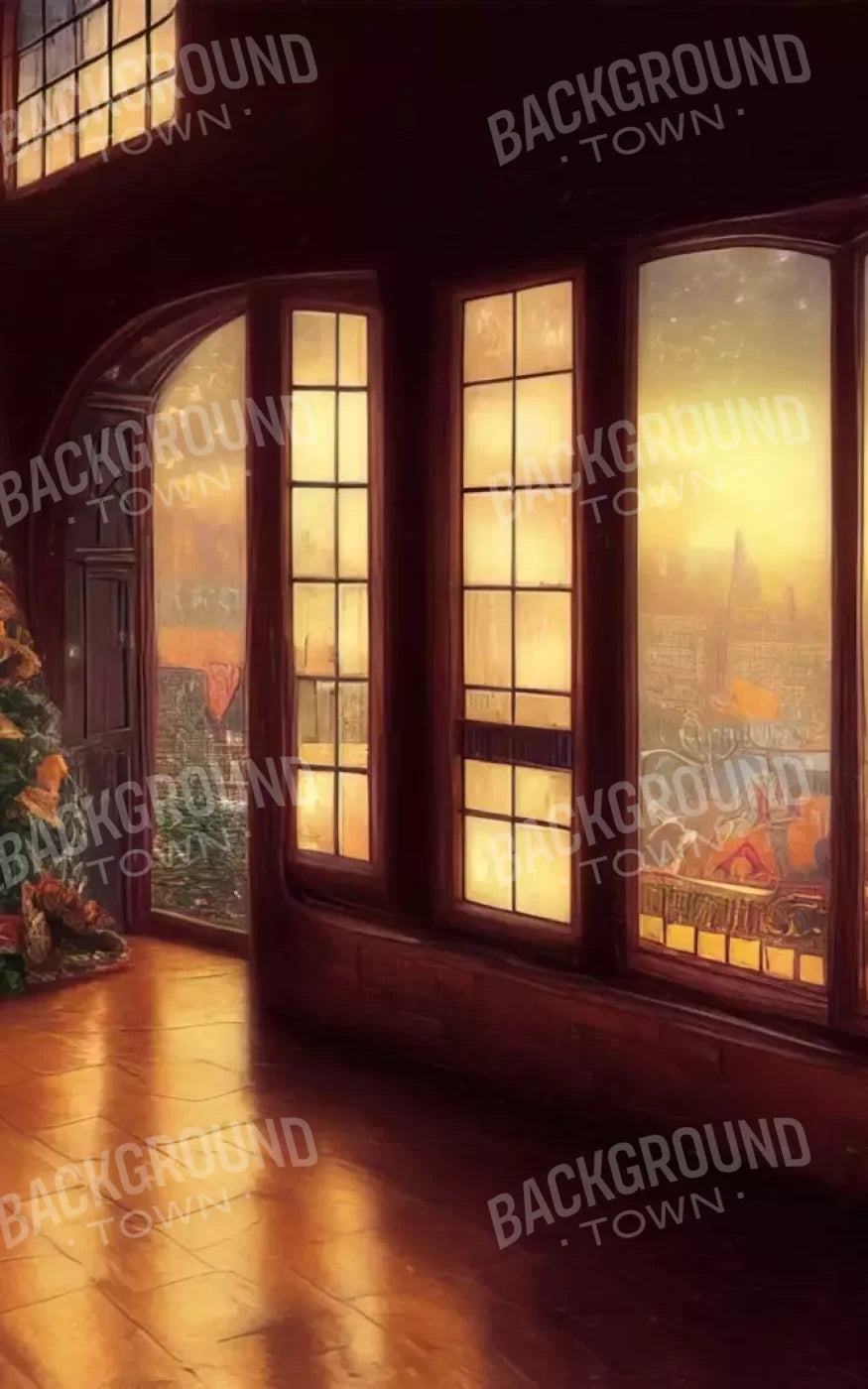 Holiday Train Station 5’X8’ Ultracloth (60 X 96 Inch) Backdrop