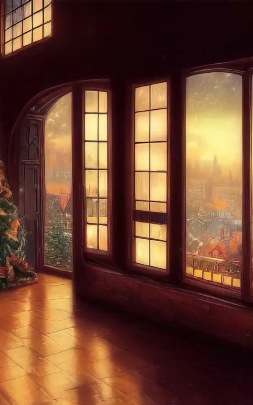 Holiday Train Station 10’X16’ Ultracloth (120 X 192 Inch) Backdrop