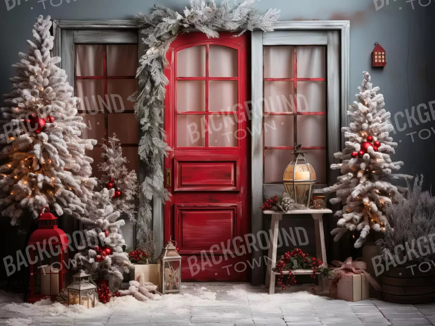 Home For Christmas 10X8 Fleece ( 120 X 96 Inch ) Backdrop