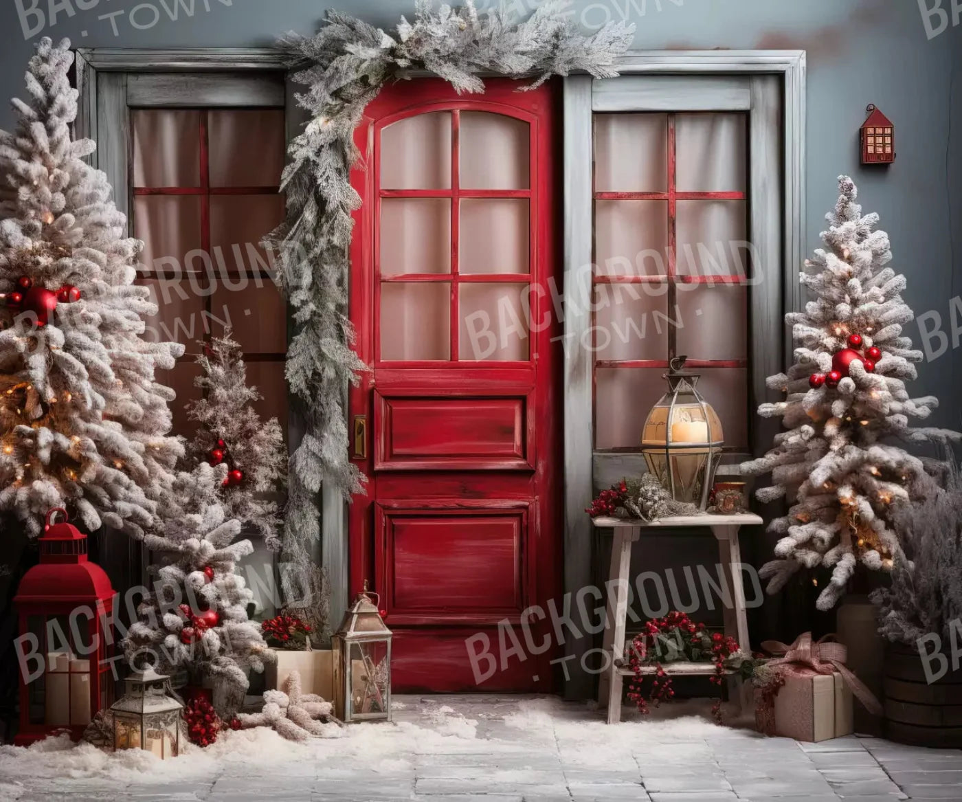 Red Christmas Backdrop for Photography