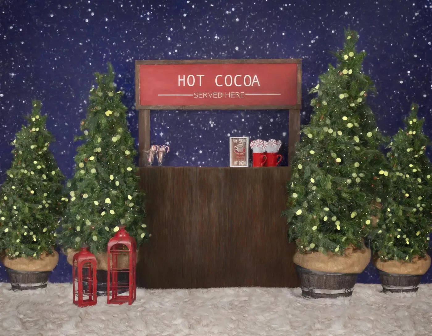 Hot Cocoa 8X6 Fleece ( 96 X 72 Inch ) Backdrop