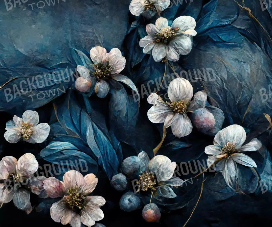 Denim Floral 5X42 Fleece ( 60 X 50 Inch ) Backdrop