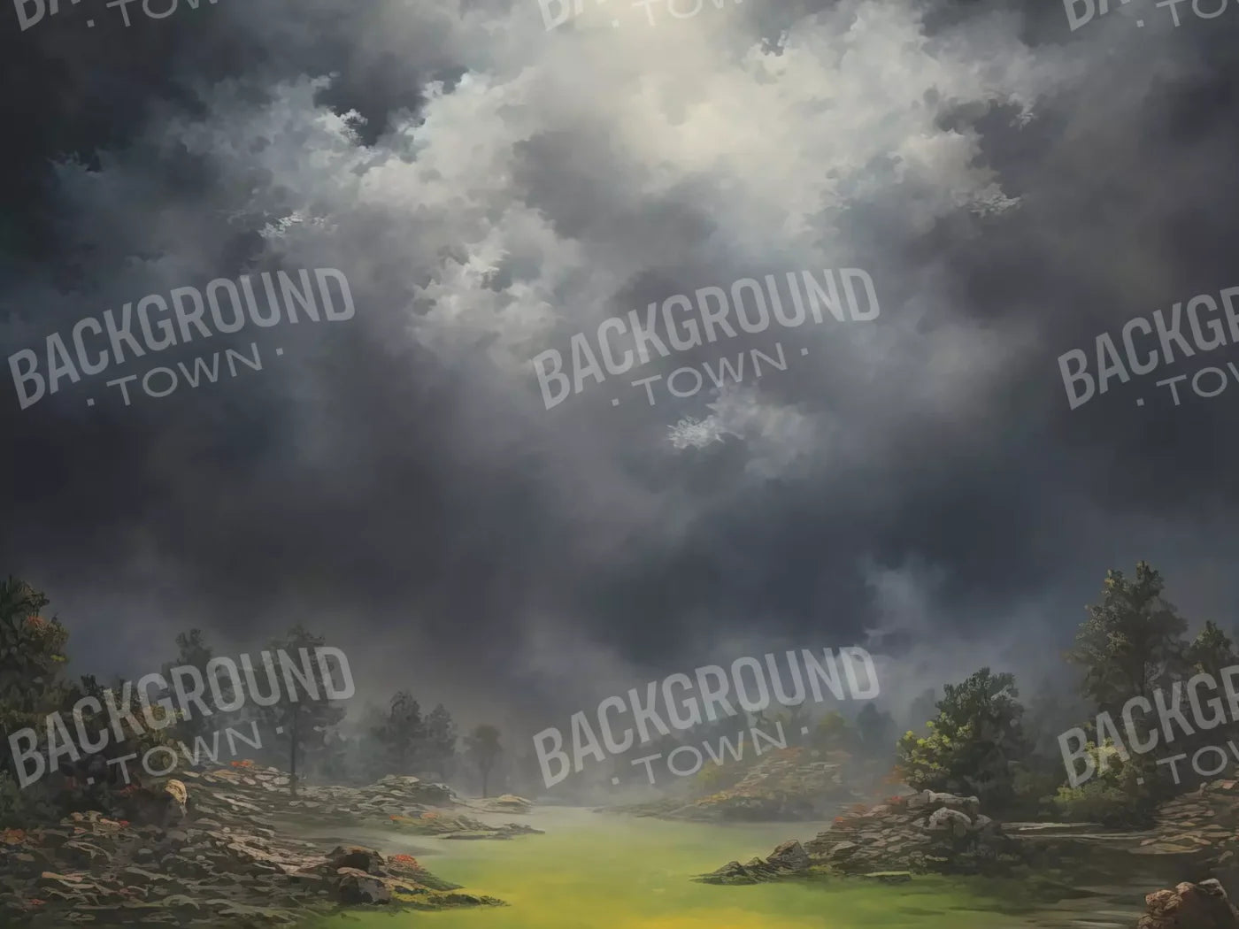 Misty Autumn Valley 8’X6’ Fleece (96 X 72 Inch) Backdrop