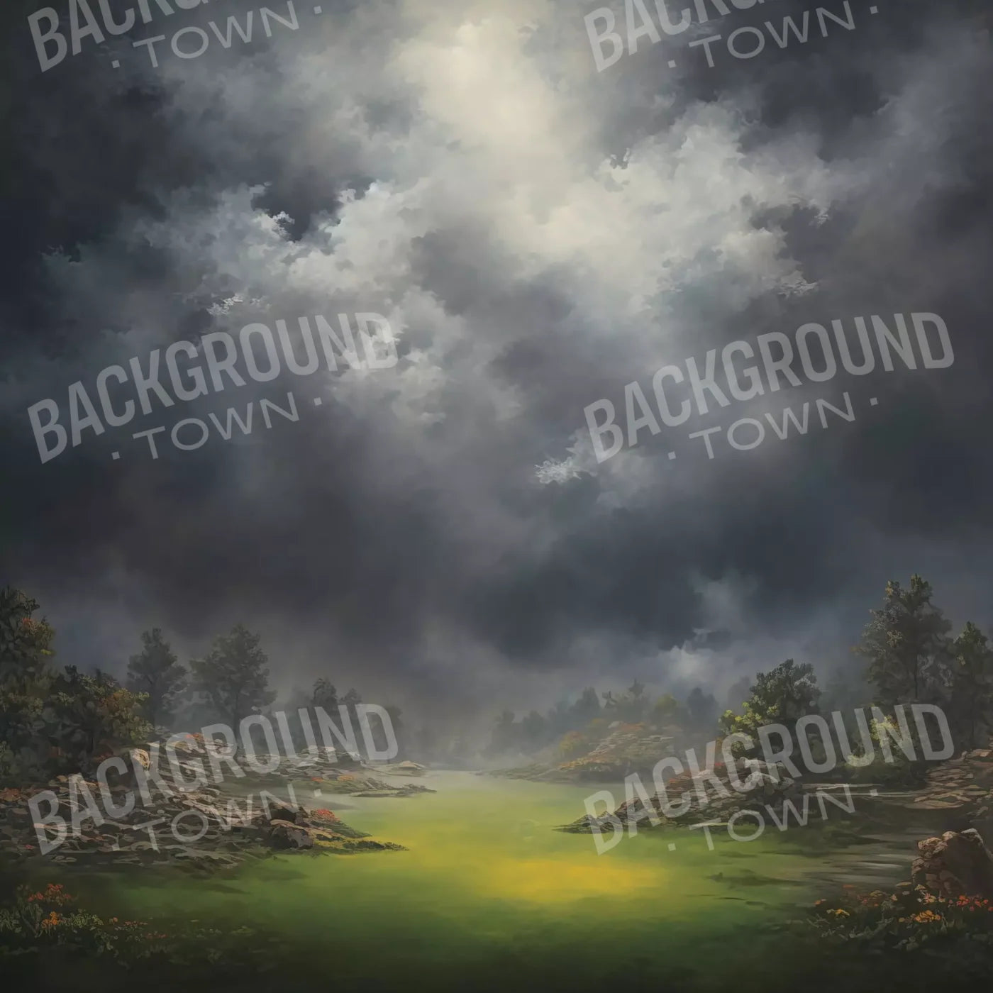 Misty Autumn Valley 8’X8’ Fleece (96 X Inch) Backdrop