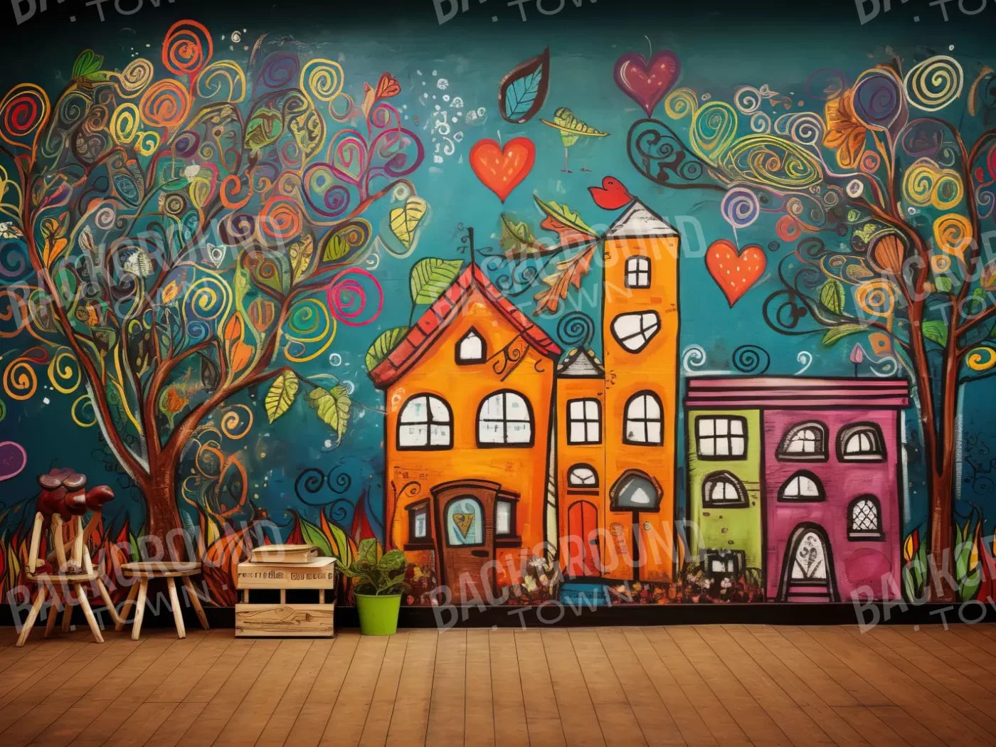 Our School 8’X6’ Fleece (96 X 72 Inch) Backdrop