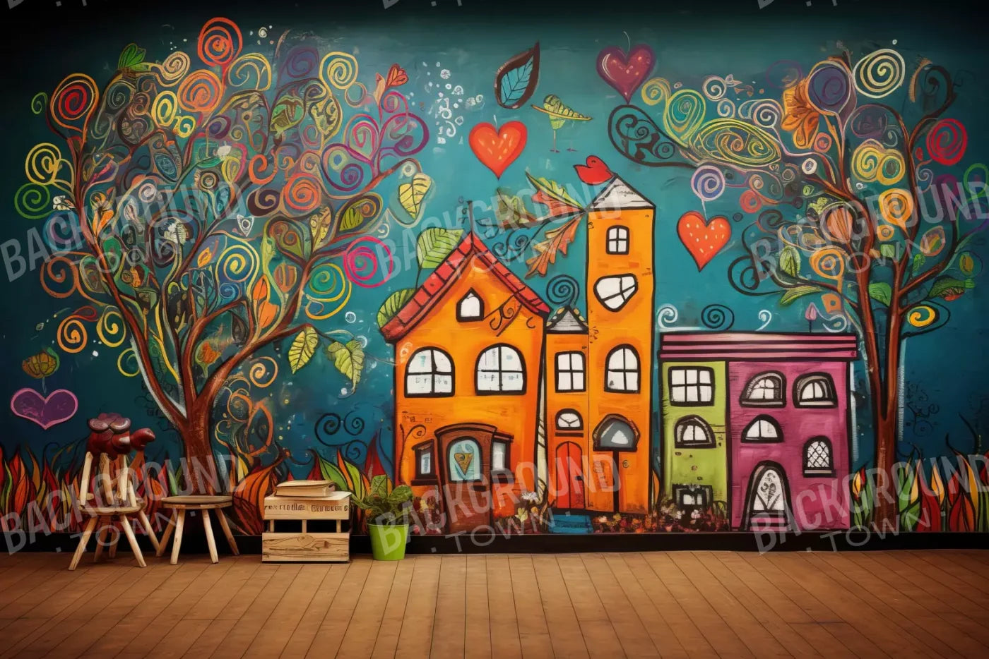 Our School 12’X8’ Ultracloth (144 X 96 Inch) Backdrop