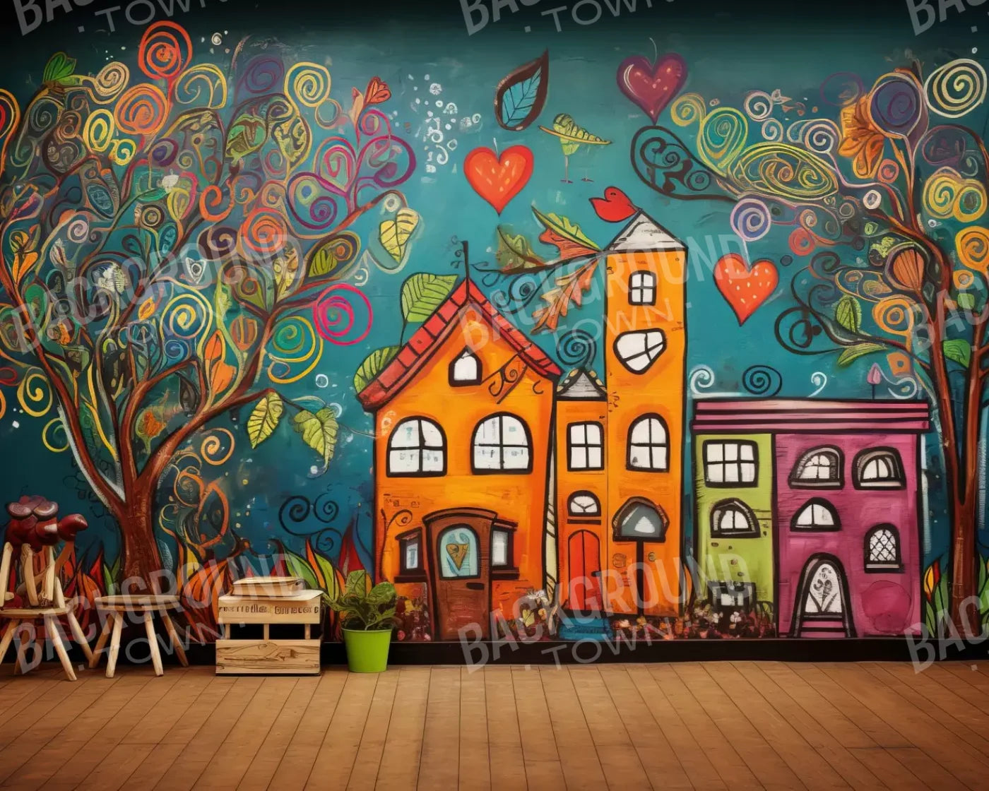 Our School 10’X8’ Fleece (120 X 96 Inch) Backdrop