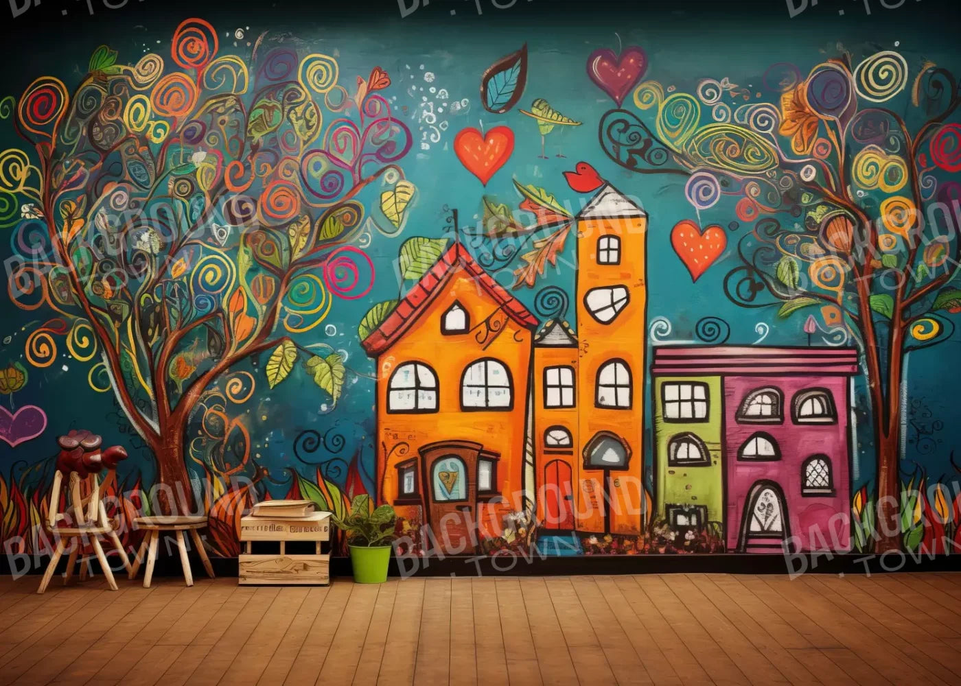 Our School 7’X5’ Ultracloth (84 X 60 Inch) Backdrop