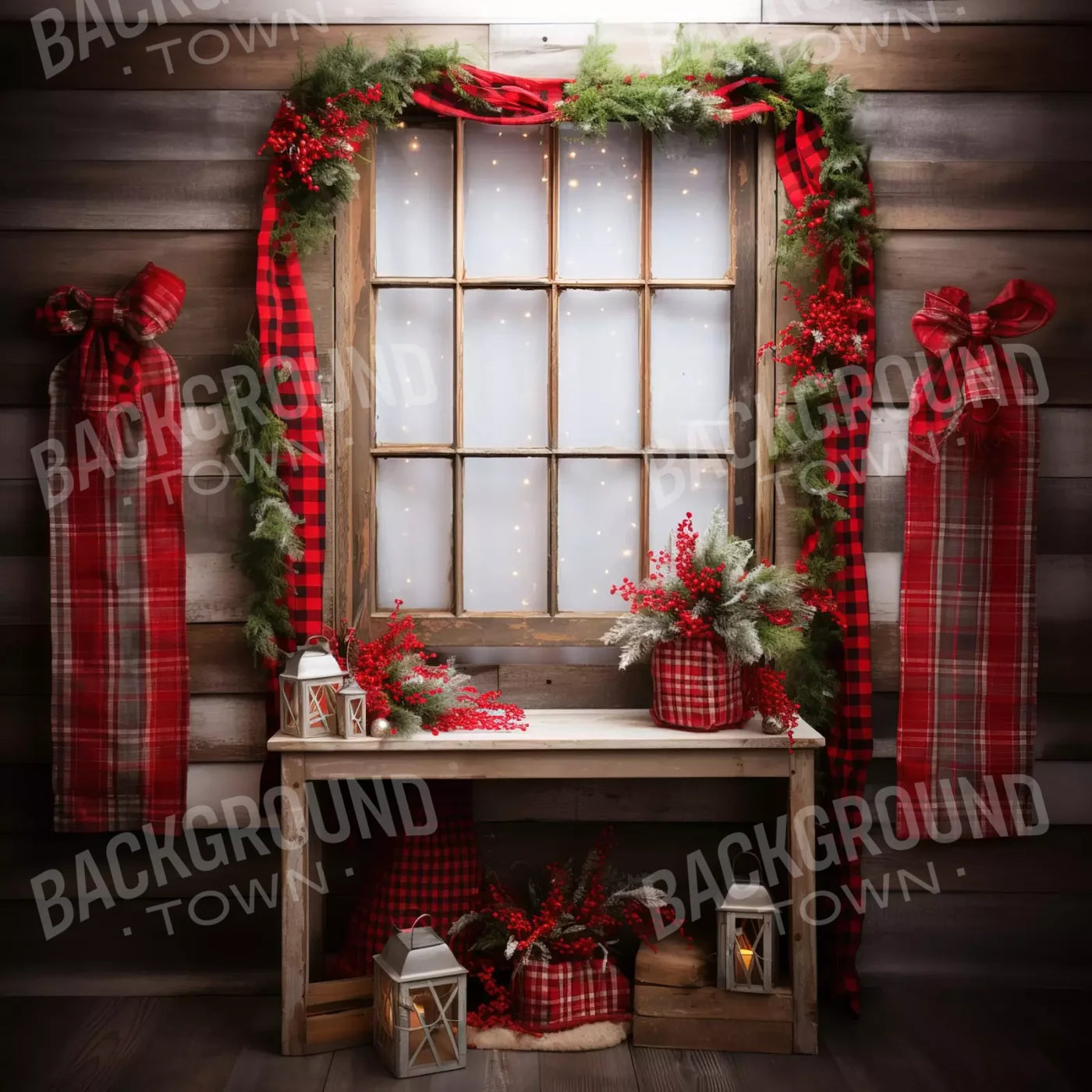 Plaid Tidings 8’X8’ Fleece (96 X Inch) Backdrop