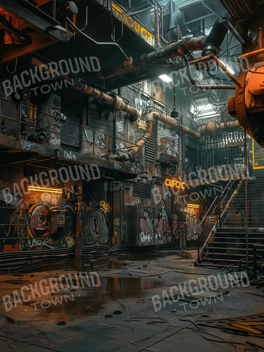 Industrial Urban 001 8X10 5’X6’8 Fleece (60 X 80 Inch) Backdrop