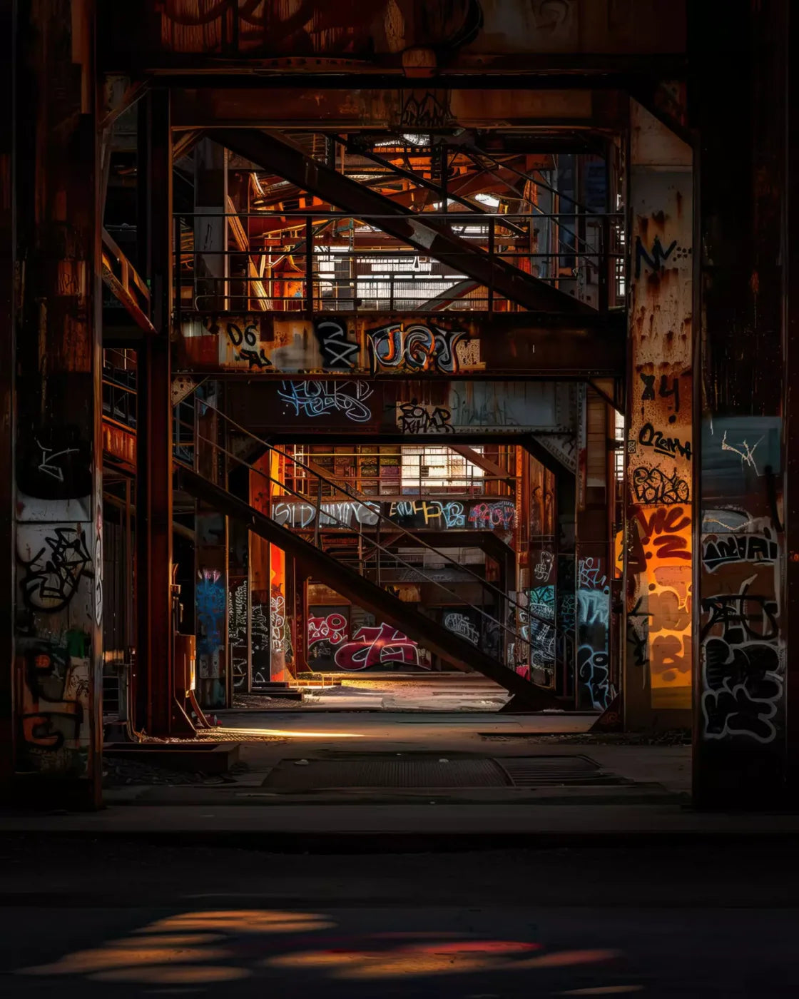 Industrial Urban 002 8X10 8’X10’ Fleece (96 X 120 Inch) Backdrop