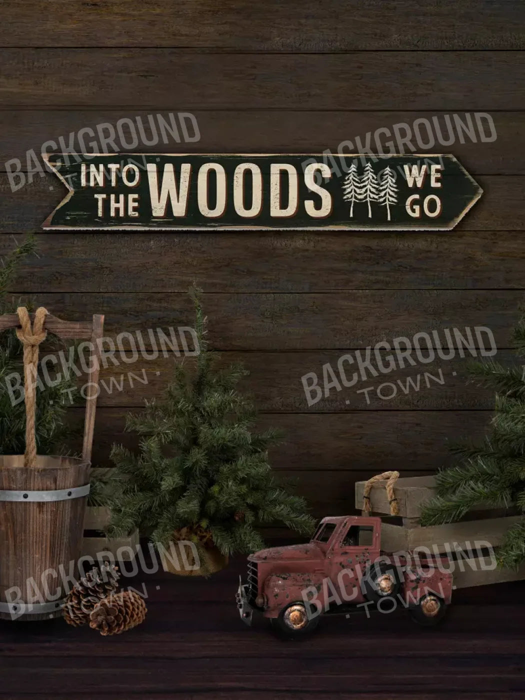 Into The Woods 8X10 Fleece ( 96 X 120 Inch ) Backdrop