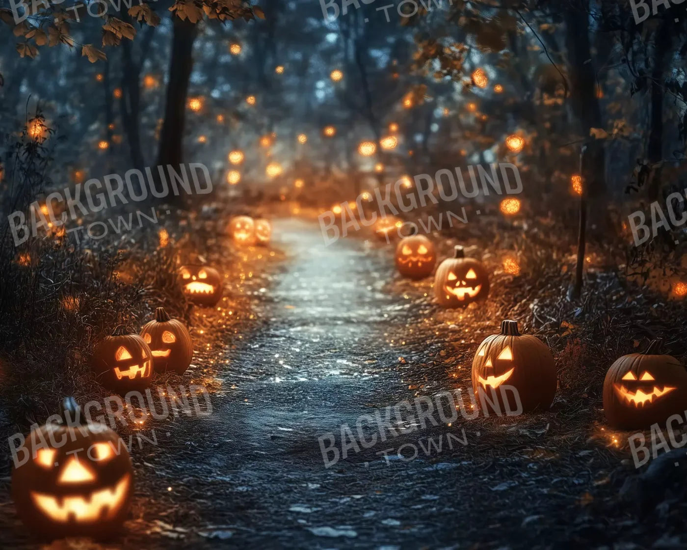 Jackolantern Path 1 10’X8’ Fleece (120 X 96 Inch) Backdrop