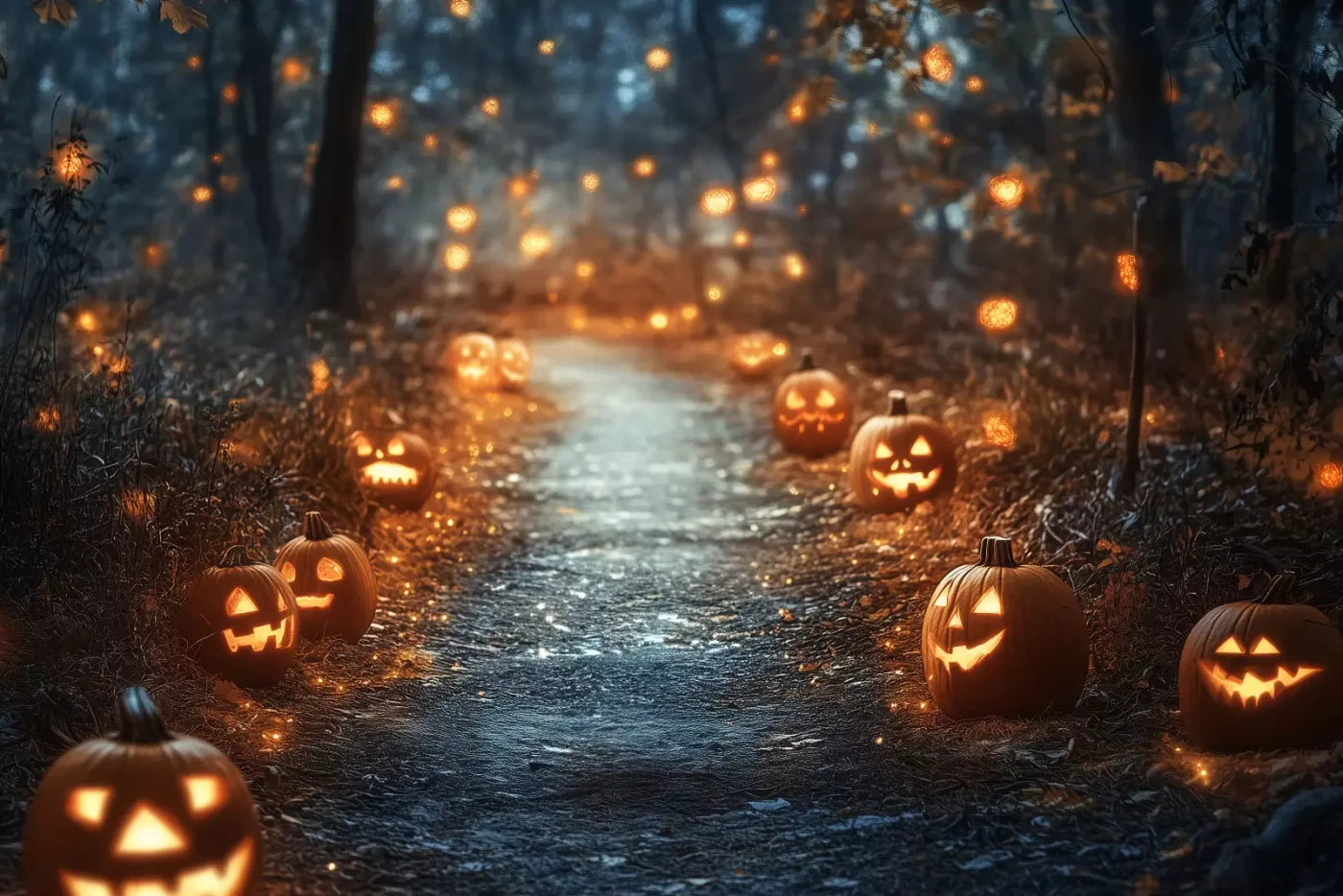 Jackolantern Path 1 12’X8’ Ultracloth (144 X 96 Inch) Backdrop