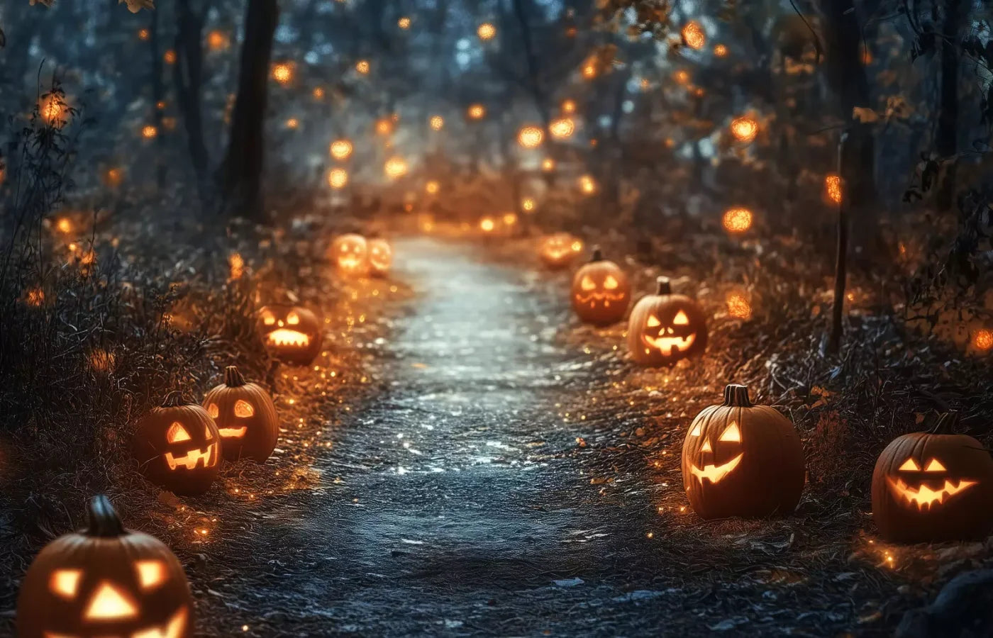 Jackolantern Path 1 14’X9’ Ultracloth (168 X 108 Inch) Backdrop