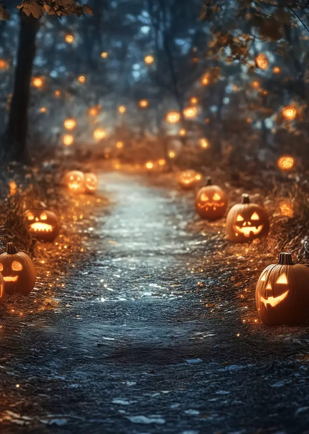 Jackolantern Path 1 5’X7’ Ultracloth (60 X 84 Inch) Backdrop