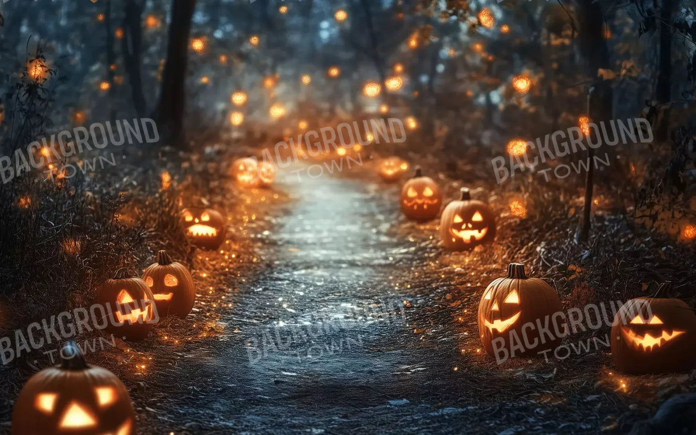 Jackolantern Path 1 8’X5’ Ultracloth (96 X 60 Inch) Backdrop
