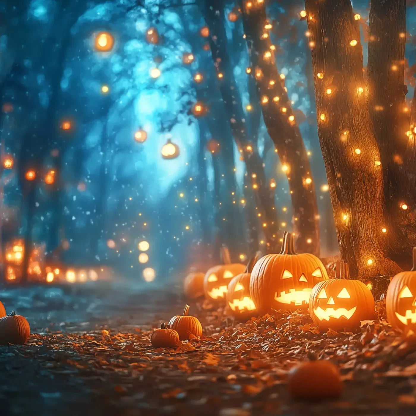 Jack O Lantern Path 2 10’X10’ Ultracloth (120 X Inch) Backdrop