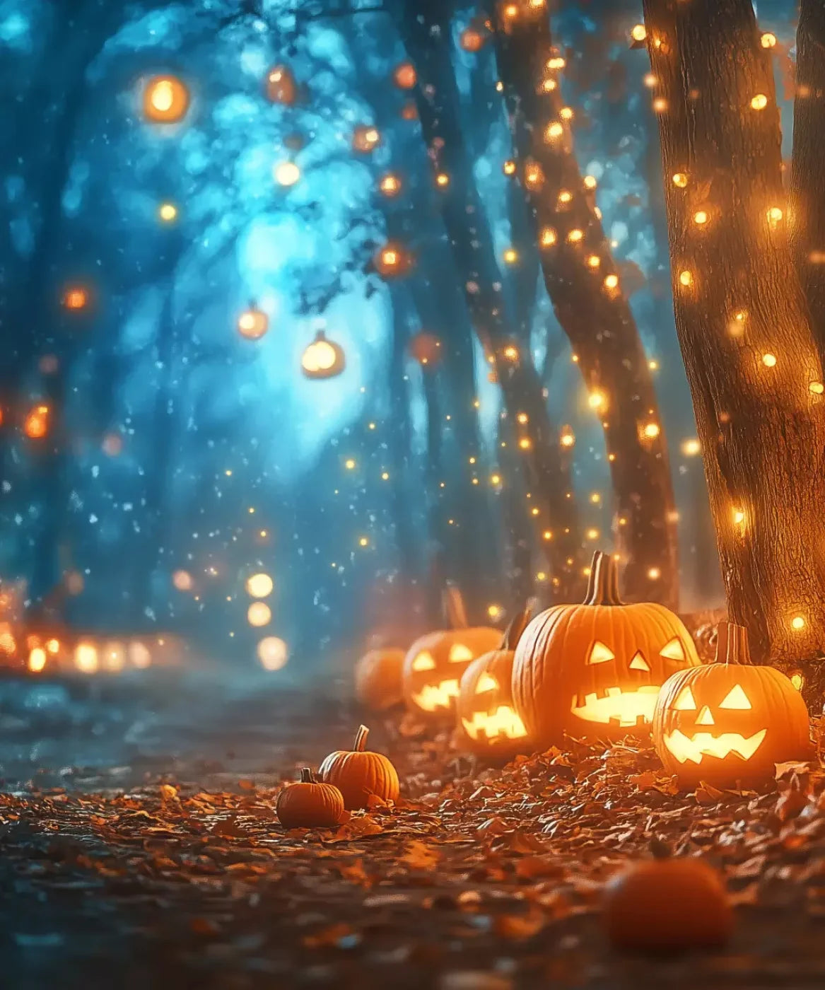 Jack O Lantern Path 2 10’X12’ Ultracloth (120 X 144 Inch) Backdrop
