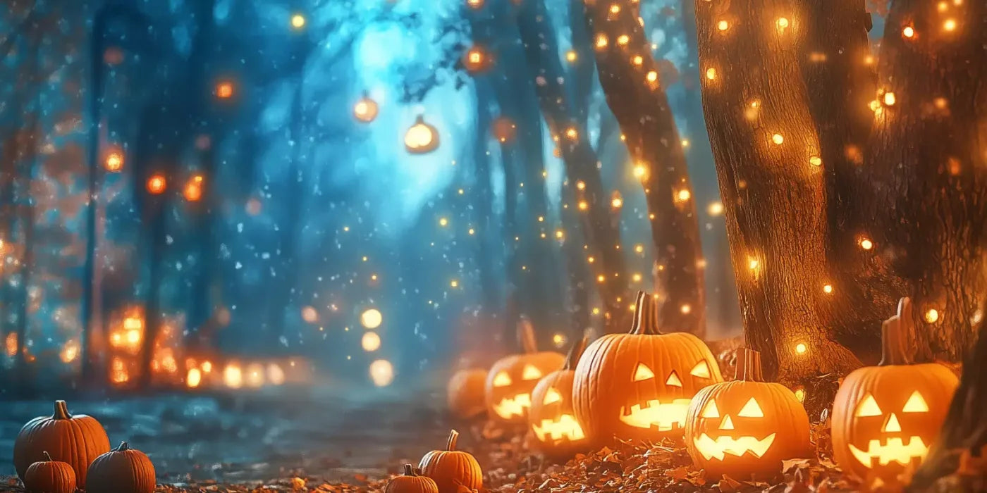 Jack O Lantern Path 2 16’X8’ Ultracloth (192 X 96 Inch) Backdrop