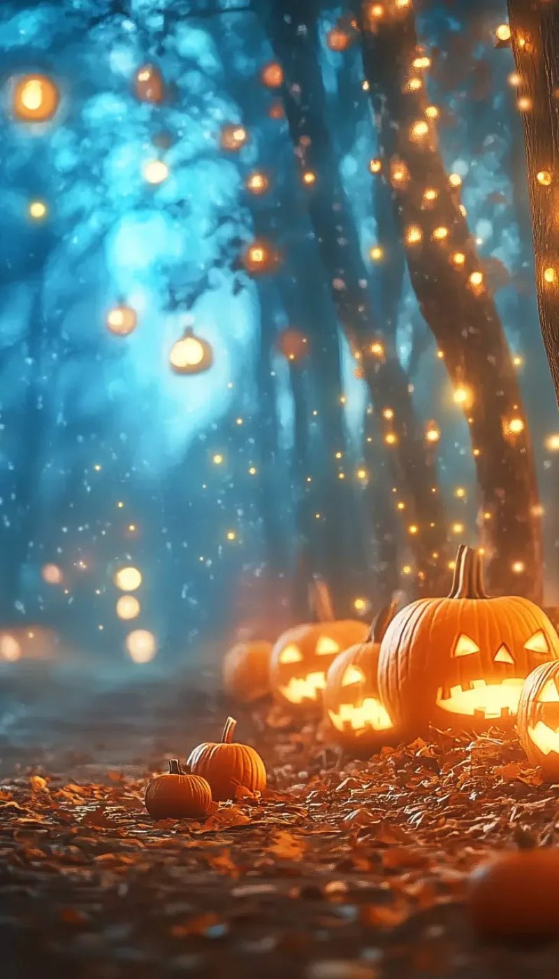 Jack O Lantern Path 2 8’X14’ Ultracloth (96 X 168 Inch) Backdrop